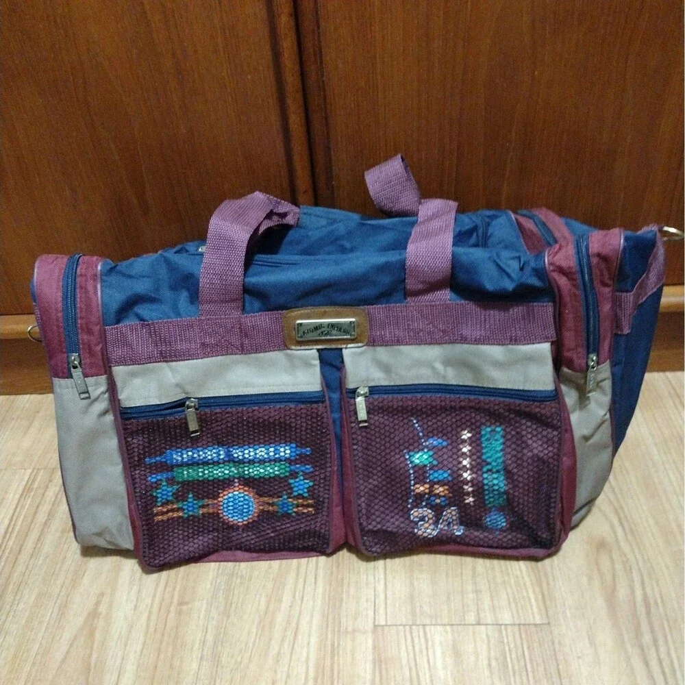 Vintage 90s Atomic Express Duffel Bag Travel Weekender Gym Retro Colors Large